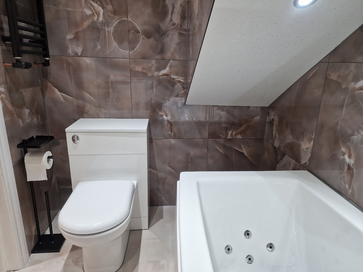 Compact refurbished bathroom