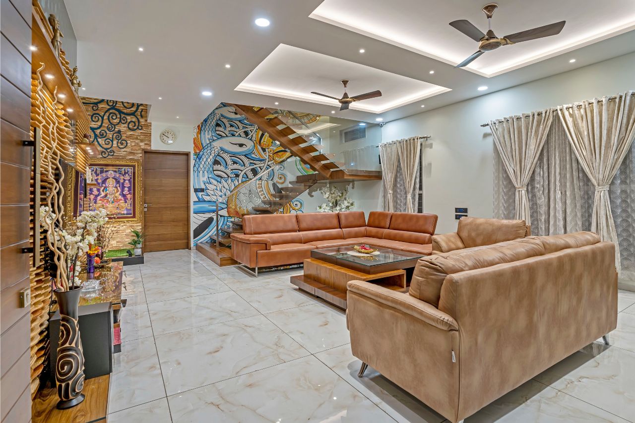 Warm traditional home interior