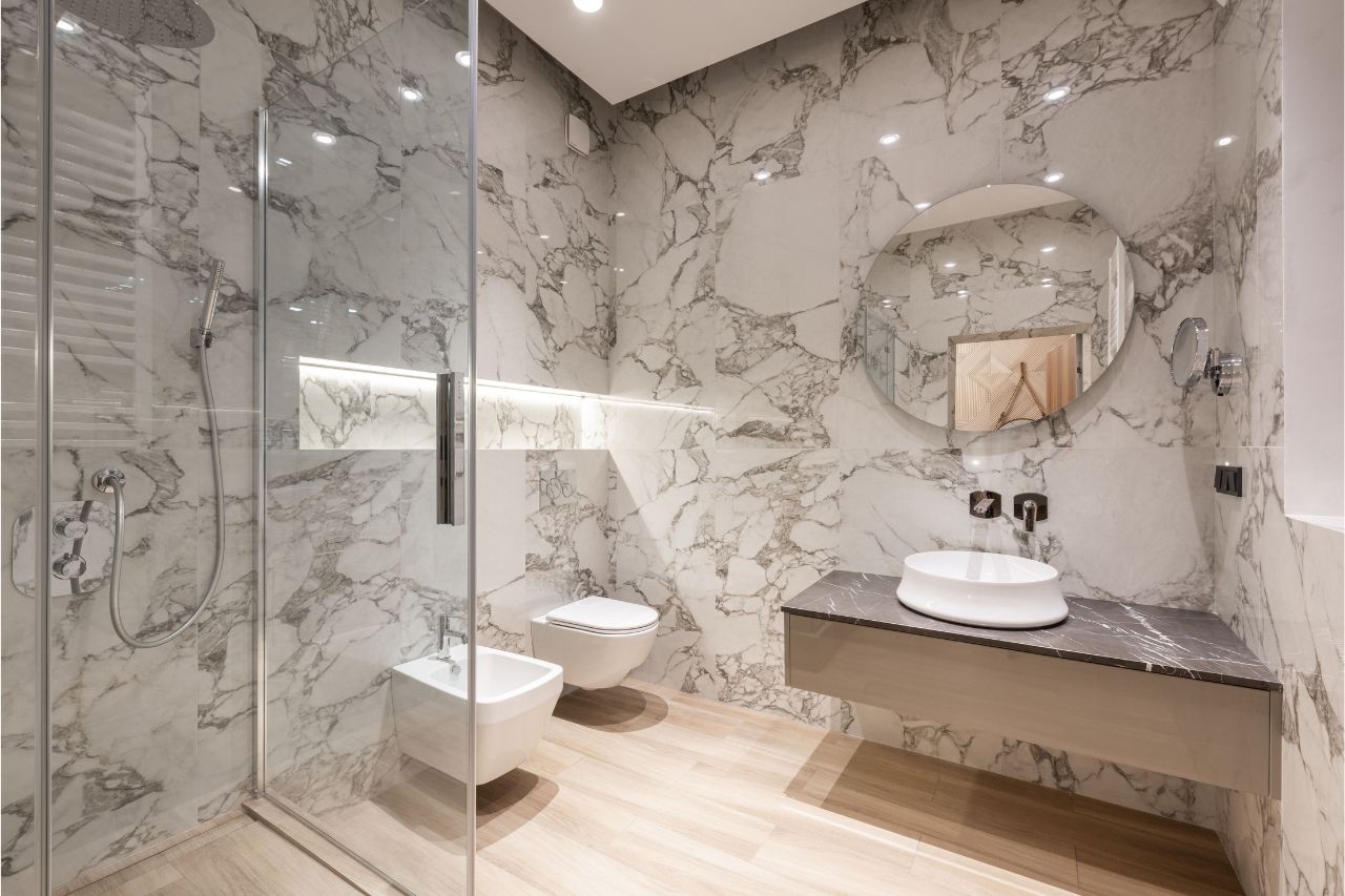 Luxury marble bathroom renovation