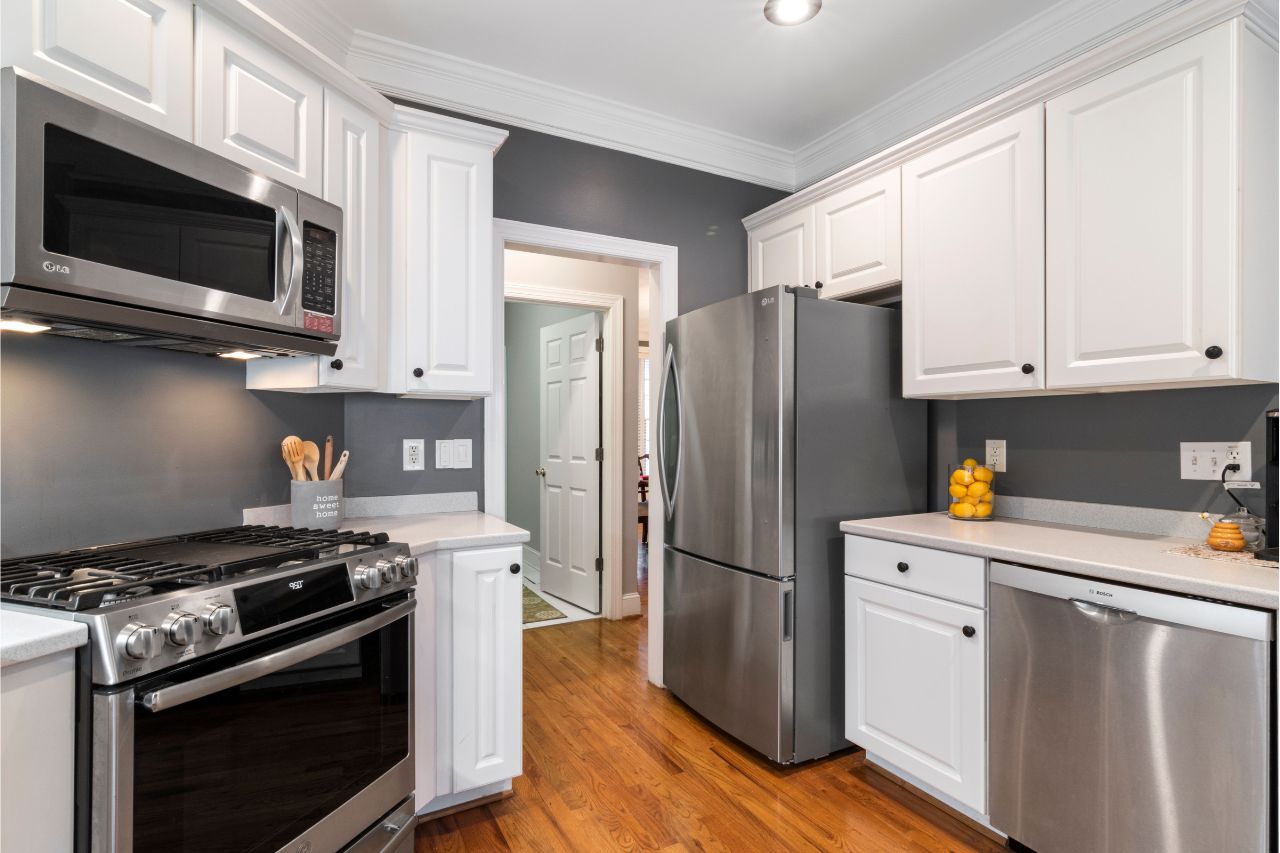 Contemporary white and charcoal kitchen renovation